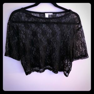 Abound Black Lace Crop Top  L